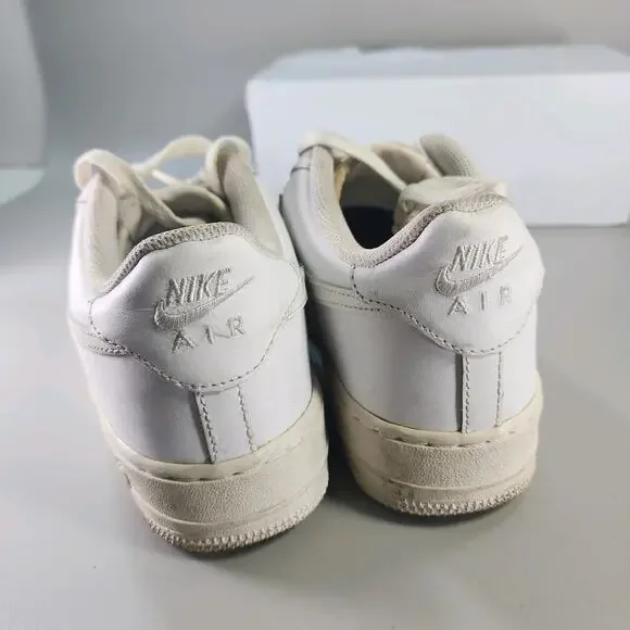 Youth Nike Air Force 1 Low Triple White Sz 7 Kids 011839 Casual Leather Sneakers - Picture 5 of 8